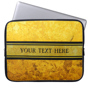 Protection Pour Ordinateur Portable PURE OR motif / feuille d'or + votre texte