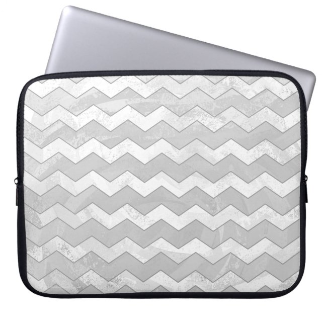 Protection Pour Ordinateur Portable Rainy Sky Grey Chevron Motif (Devant)