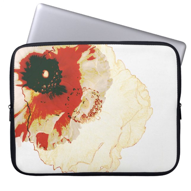 Protection Pour Ordinateur Portable ranunculus orange vif et blanc (Devant)