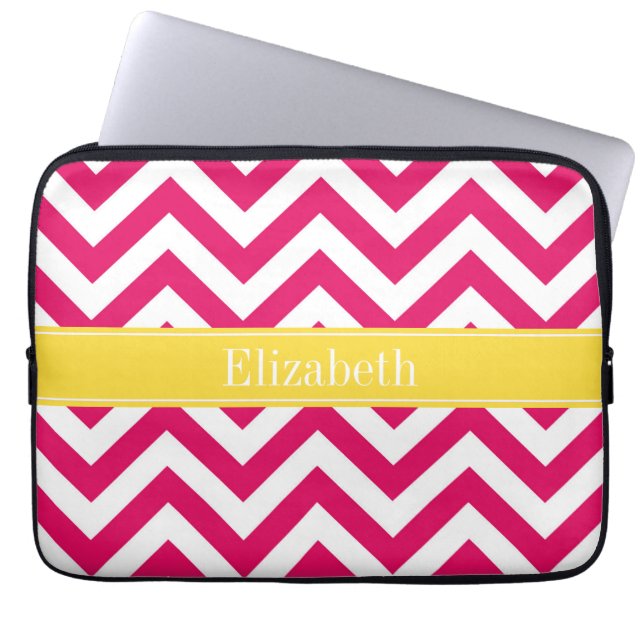 Protection Pour Ordinateur Portable Raspberry Lg Chevron Ananas Nom Monogramme (Devant)