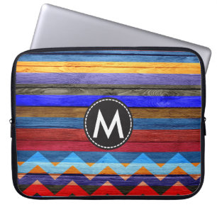 Protection Pour Ordinateur Portable Rayures de chevron de couleur vintage bois #18