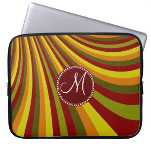 Protection Pour Ordinateur Portable Rayures vertes jaune-orange rouges super de
