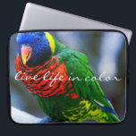 Protection Pour Ordinateur Portable Red Green Lorikeet Bird Photo Live Life in Color<br><div class="desc">Suivez la direction de ce petit gars rouge, bleu, vert et jaune et assurez-vous de vivre la vie à la pleine vie, "vie en couleur". Ce joli sac photo en néoprène multi-hued apportera un sourire à votre visage chaque fois que vous le verrez. Cette pochette pour ordinateur portable est disponible...</div>