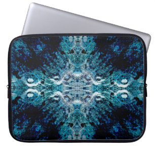 Protection Pour Ordinateur Portable Résumé dans le bleu et le Teal. Quelques bords