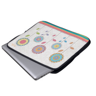 Protection Pour Ordinateur Portable Retro Vector Rainbow Flower Garden Abstrait