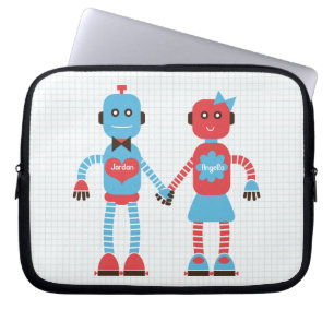 Protection Pour Ordinateur Portable Robot Love Portable Personnalisé pour Couples
