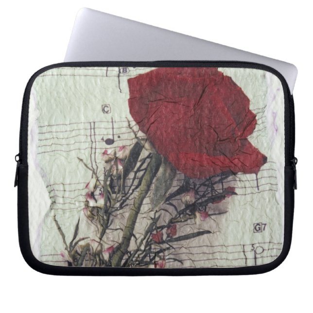 Protection Pour Ordinateur Portable <Rose and Music> par Kim Koza 2 (Devant)