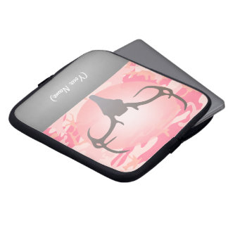 Protection Pour Ordinateur Portable Rose Camo tacheté d'andouillers de cerfs communs