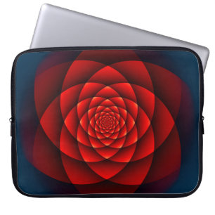 Protection Pour Ordinateur Portable Rose Kaleidoscope rouge + votre idée