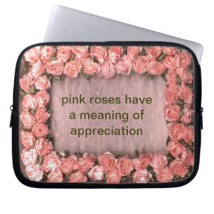 Protection Pour Ordinateur Portable Roses de ruban rose Satin Photo Frame Electronique