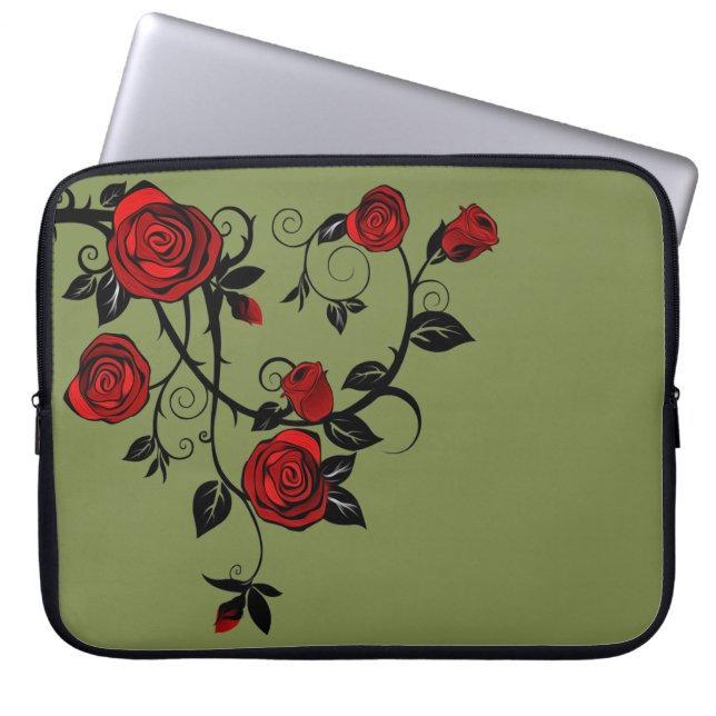 Protection Pour Ordinateur Portable Roses peints (Devant)