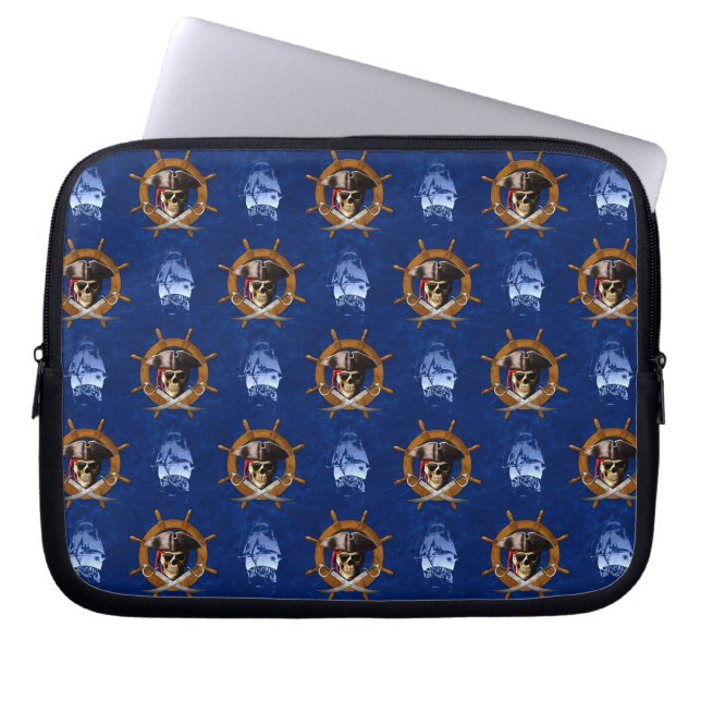 Protection Pour Ordinateur Portable Roue de pirate de jolly roger (Devant)