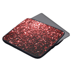 Protection Pour Ordinateur Portable Rouge foncé faux paillettes scintillantes Glamour
