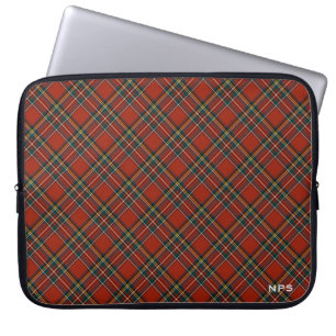 Protection Pour Ordinateur Portable Royal Stewart Family Tartan Red Plaid Monogramme