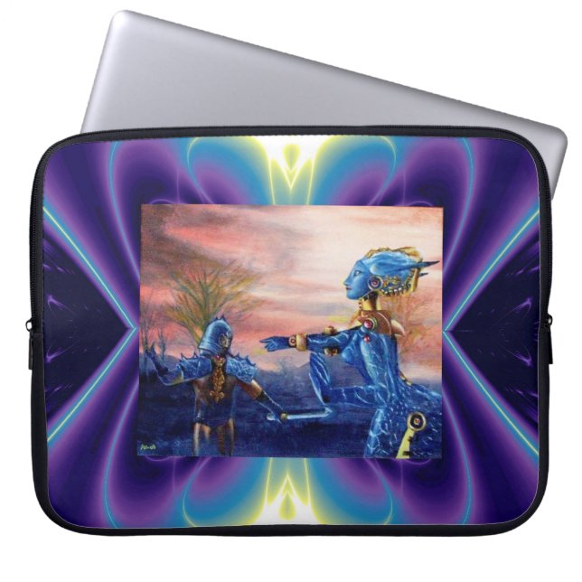 PROTECTION POUR ORDINATEUR PORTABLE SAINT GEORGE ET ALIEN DRAGON (Devant)