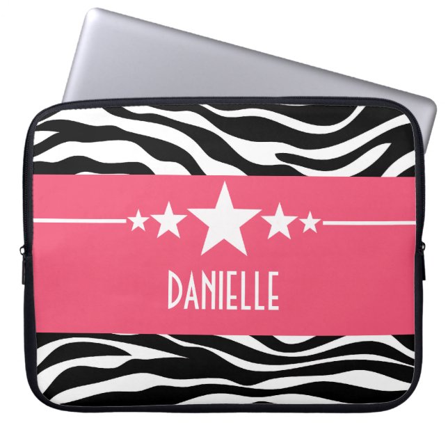 Protection Pour Ordinateur Portable Sassy Rose Star Zebra Portable (Devant)