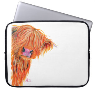 Protection Pour Ordinateur Portable Scottish Highland Cow 'PEEKABOO' Laptop Sleeve