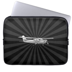 Protection Pour Ordinateur Portable Soleil noir de l'avion Cessna Silhouette