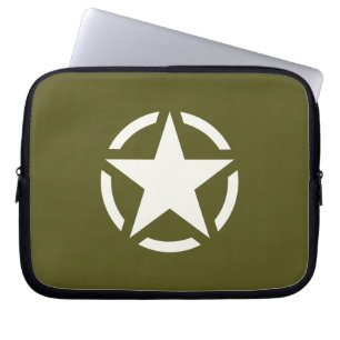Protection Pour Ordinateur Portable Star Stencil Classic sur Khaki Green