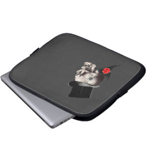 Protection Pour Ordinateur Portable Style crâne gothique et tatouage rose