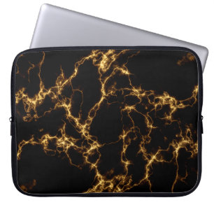 Protection Pour Ordinateur Portable Style marbre élégant3 - Or noir