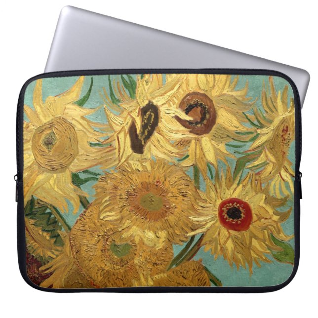 Protection Pour Ordinateur Portable Sunflowers dans Vase Van Gogh Art (Devant)