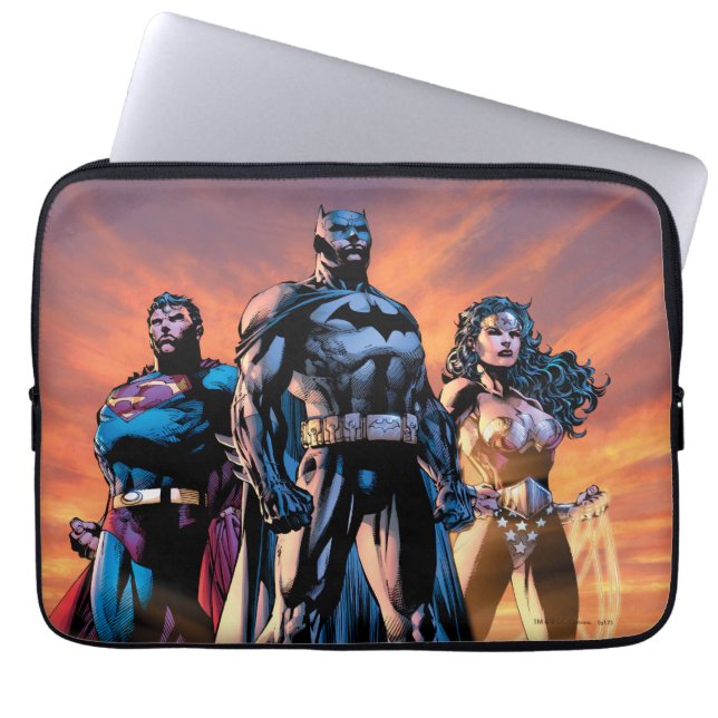 Protection Pour Ordinateur Portable Superman, Batman et Wonder Woman Trinity (Devant)