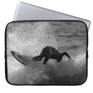 Protection Pour Ordinateur Portable Surfer en noir et blanc
