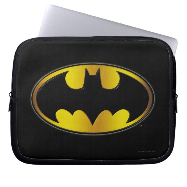 Protection Pour Ordinateur Portable Symbole Batman | Logo de dégradé ovale (Devant)
