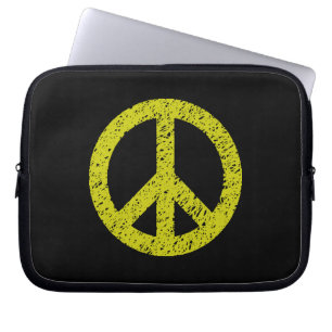 Protection Pour Ordinateur Portable Symbole de la paix tendu - Banane sur le noir