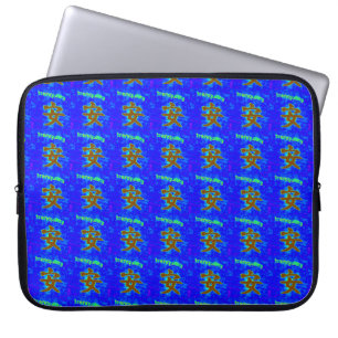 Protection Pour Ordinateur Portable symbole de tranquillité chinois sur manche bleue