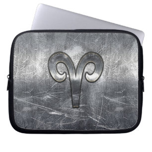 Protection Pour Ordinateur Portable Symbole Zodiaque Aries en Grunge style désorganisé