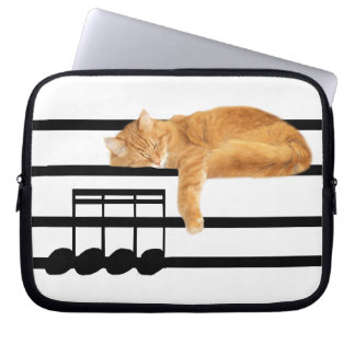Protection Pour Ordinateur Portable Tabby de musique kitty cat