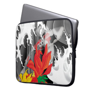 Protection Pour Ordinateur Portable Tatouage de Koi : Conception traditionnelle de Jap