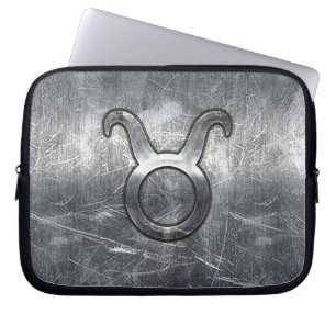 Protection Pour Ordinateur Portable Taurus Se connecter Silver Grunge Style dévêtu