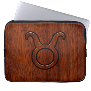 Protection Pour Ordinateur Portable Taurus Zodiac Connexion en acajou comme imprimé