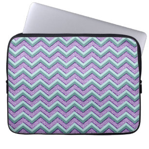 Protection Pour Ordinateur Portable Teal et zigzag d'améthyste