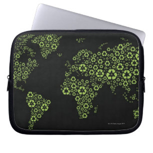 Protection Pour Ordinateur Portable Terre planétaire composée de symboles de recyclage