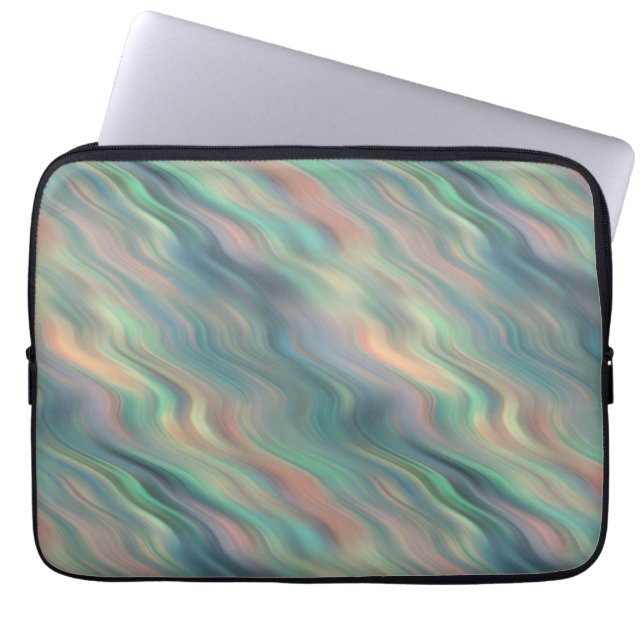 Protection Pour Ordinateur Portable Texture bleue Iris Wavy (Devant)