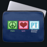 Protection Pour Ordinateur Portable Thérapie physique Blue Peace Love PT<br><div class="desc">Joli cadeau de physiothérapeute. Peace Love PT écrit sur un arrière - plan bleu foncé. Customisez avec votre cabinet ou le nom et les informations de votre entreprise.</div>