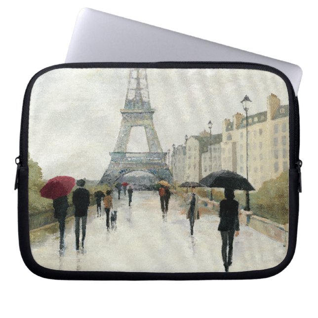 Protection Pour Ordinateur Portable Tour Eiffel | Paris sous la pluie (Devant)