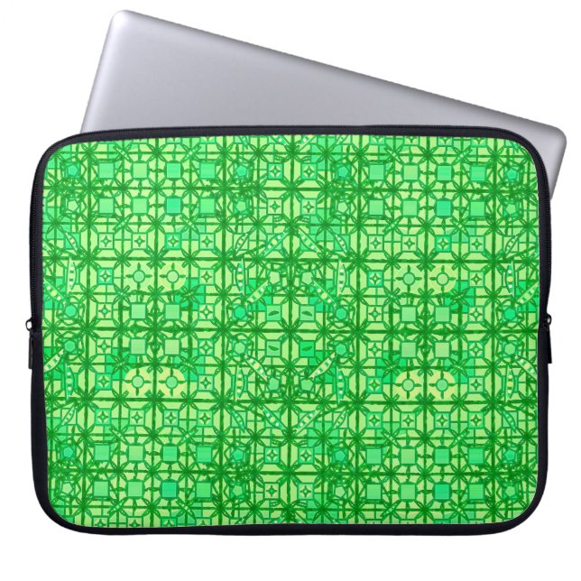 Protection Pour Ordinateur Portable Tribal Batik - tons verts (Devant)