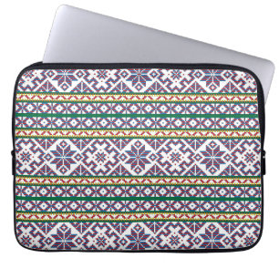 Protection Pour Ordinateur Portable Tribal Multicolore ancien symbole folk art design