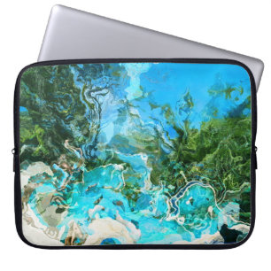 Protection Pour Ordinateur Portable Tropical Turquoise Océan Bleu & algues Vert