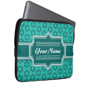 Protection Pour Ordinateur Portable Turquoise Scribble Main Hrawn Floral Personnalisé