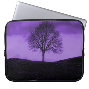 Protection Pour Ordinateur Portable Un arbre solitaire Silhouette Purple Nature Paysag