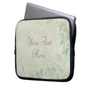 Protection Pour Ordinateur Portable Vin Floral Vintage bleu