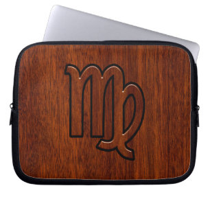 Protection Pour Ordinateur Portable Virgo Zodiac Connexion en Mahogany Riche Style Boi