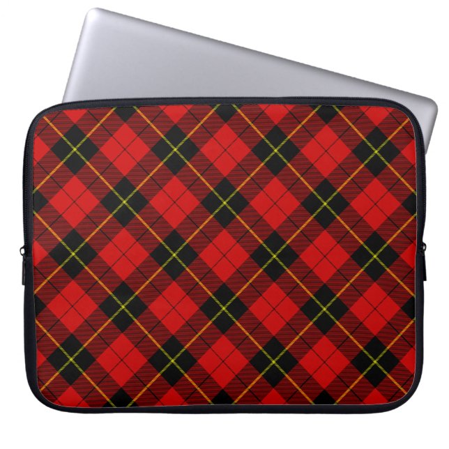 Protection Pour Ordinateur Portable Wallace tartan rouge noir plaid (Devant)