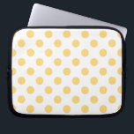 Protection Pour Ordinateur Portable Yellow polkadots<br><div class="desc">Yellow polkadots on white background</div>